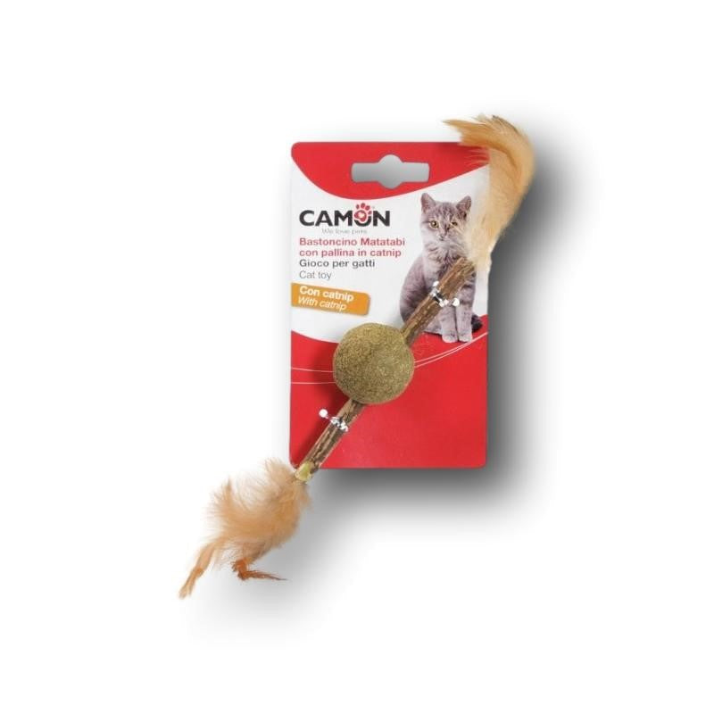 Camon Matatabi Stick mit Catnip-Ball und Feder