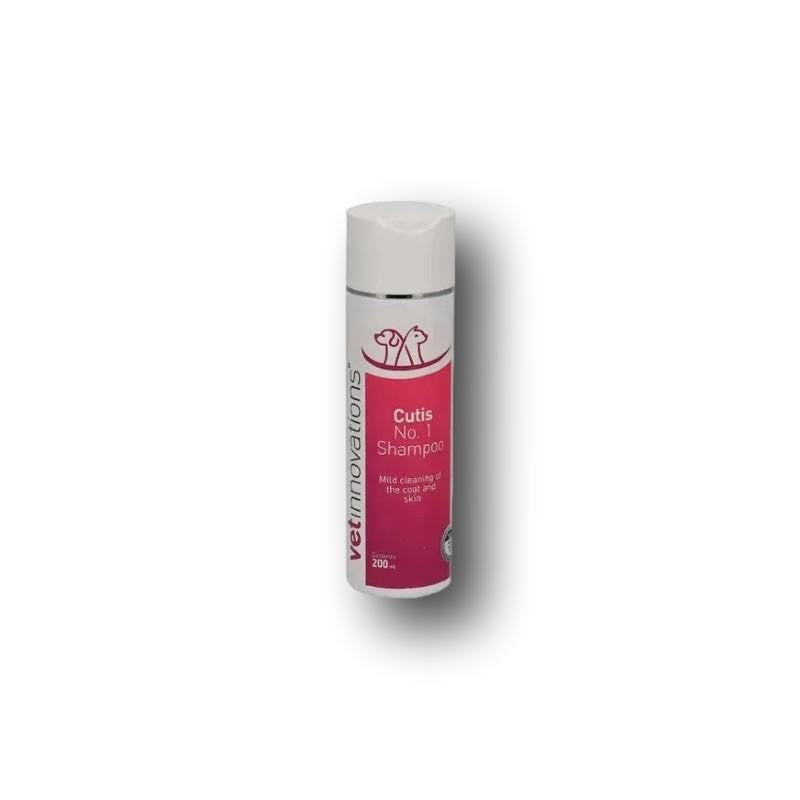 Cutis No. 1 Shampoo reinigt Haut und Fell mild, spendet Feuchtigkeit und unterstützt trockene, gerötete sowie zu Juckreiz neigende Tierhaut.
