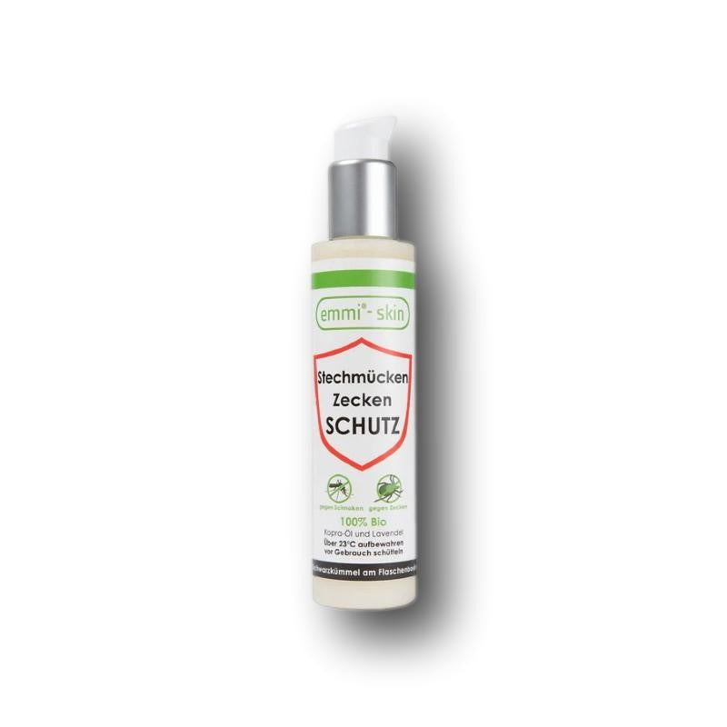 Natürlicher Stechmücken- und Zeckenschutz von Emmi Skin für Hunde, Katzen und Pferde, schonende Pflege ohne Chemie für Spaziergänge, Weidegänge und Outdoor-Aktivitäten im Alltag
