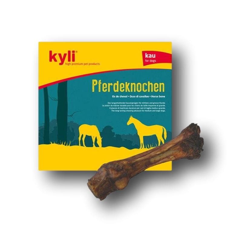 Pferdeknochen von Kyli für Hunde, hochwertiger und naturbelassener Kausnack, besonders widerstandsfähig und langlebig, perfekt geeignet für langanhaltenden Kauspass