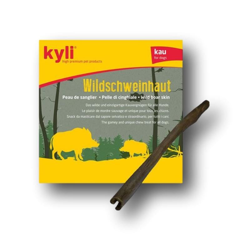 Kyli Wildschweinhaut Kausnack für Hunde, naturbelassen und schonend getrocknet, reich an Geschmack, ideal zur Beschäftigung und als Ergänzung für eine abwechslungsreiche Fütterung