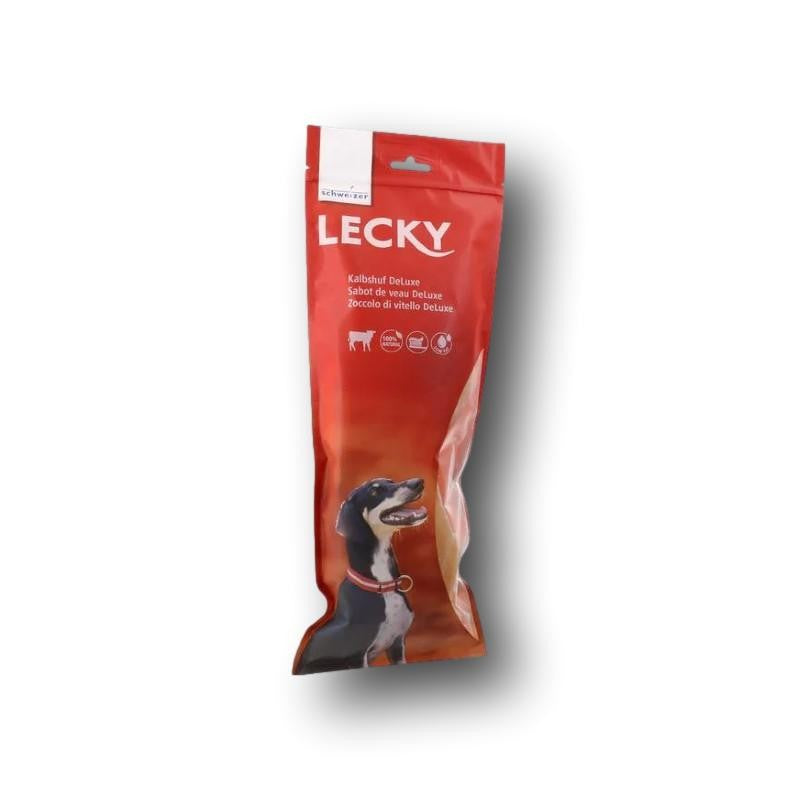 Lecky Kalbshuf DeLuxe aus 100 % Kalbshuf bietet kräftigen Kauspass und eine natürliche Beschäftigung für kauaktive Hunde jeder Grösse im Alltag.
