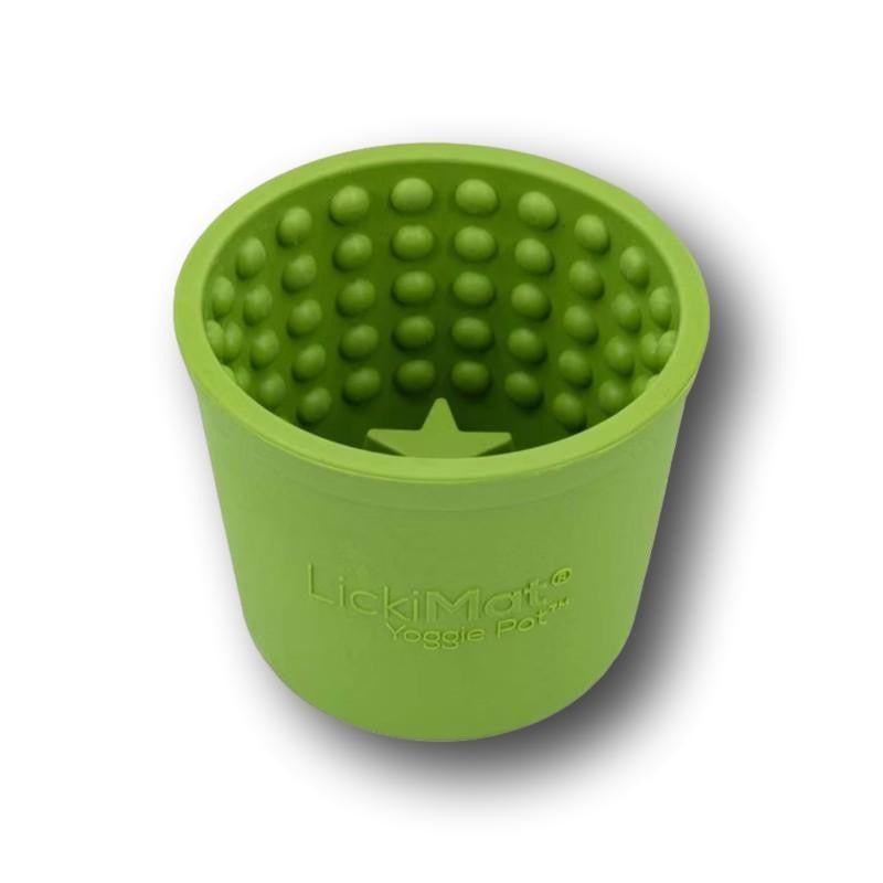 Der LickiMat Yoggie Pot fördert langsames Fressen und ausdauerndes Schlecken. Für Nassfutter, BARF, Joghurt oder eingeweichtes Trockenfutter.