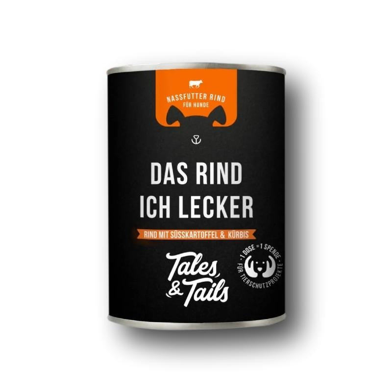 Tales & Tails das Rind ich Lecker Hundesnack, hochwertiger Snack mit Rindfleisch, naturbelassen und schonend verarbeitet, ideal für Belohnung und als Ergänzung im Alltag
