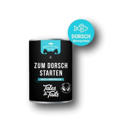 Tales & Tails zum Dorsch starten besteht aus 100 % Dorsch, ist reich an Omega-3-Fettsäuren und ideal als natürliche Futterergänzung für Hunde.