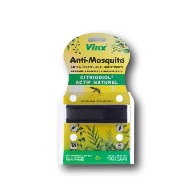 Vinx Anti-Mücken Armband Erwachsene Schwarz -1Stk.