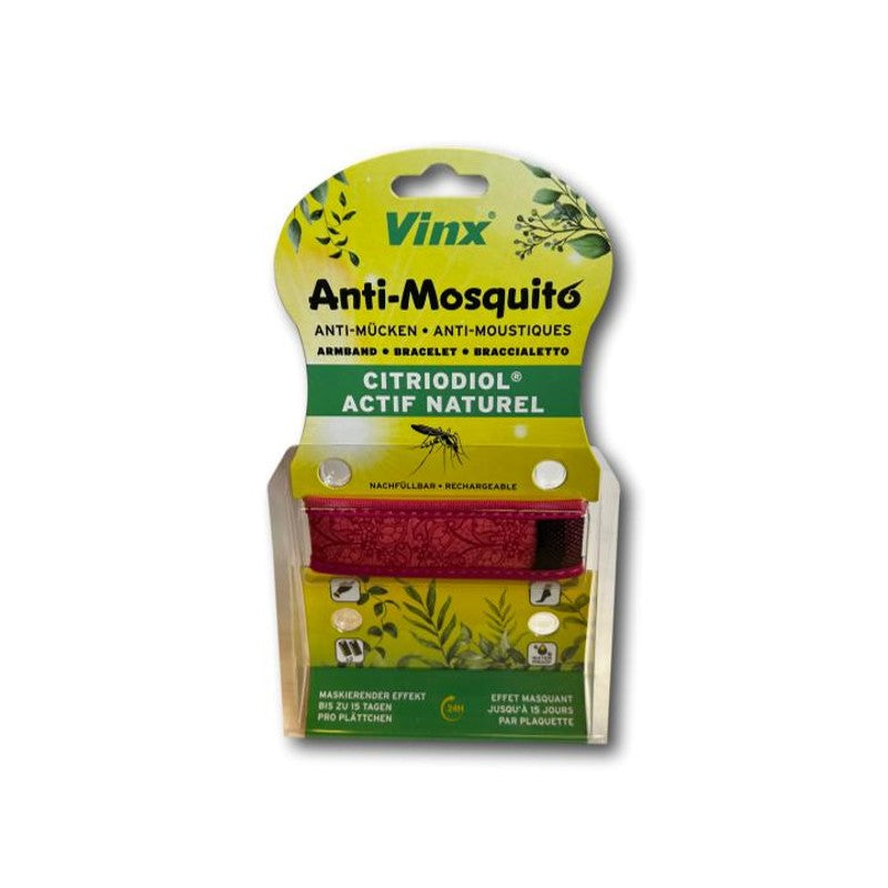 Vinx Anti-Mücken Armband Erwachsene Rosa - 1Stk.