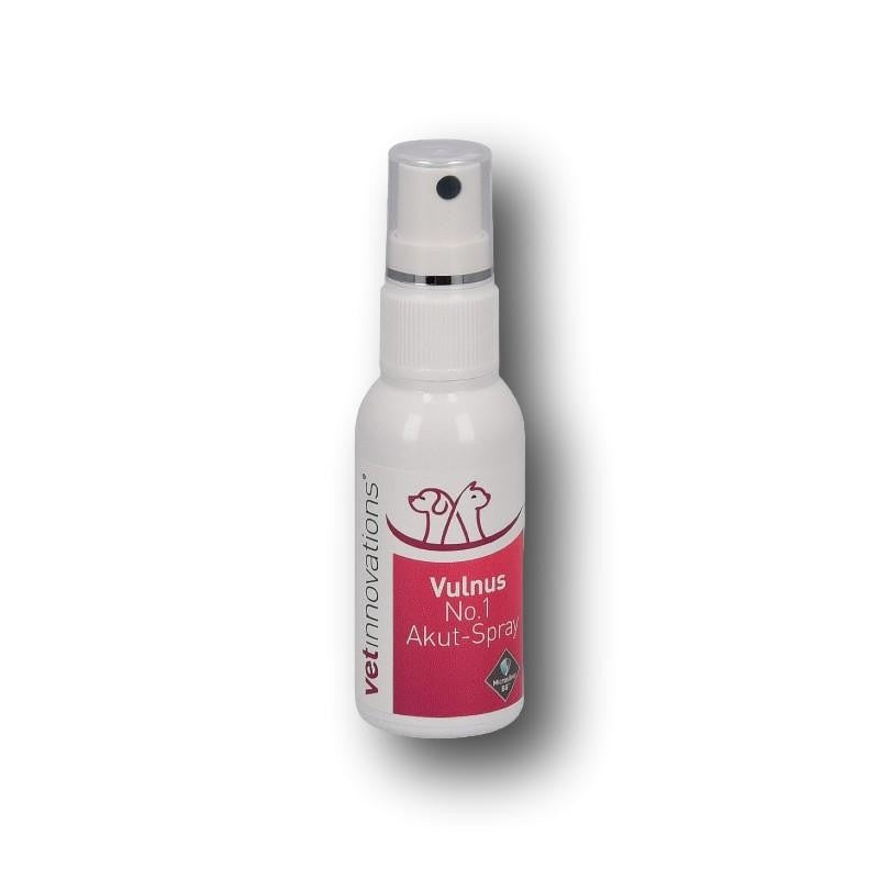 Vulnus No.1 Akutspray reinigt, befeuchtet und deckt kleinere verletzte Hautstellen leicht ab. Der kühlende Effekt unterstützt die Erstversorgung.