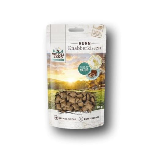 Knusprige Knabberkissen mit cremiger Füllung, viel Hühnerfleisch, Taurin und Vitaminen. Getreidefrei und ideal als Belohnung für Ihre Katze.